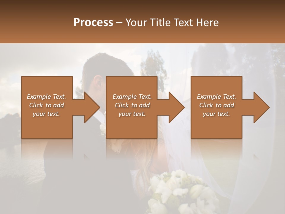 A Bride And Groom Kissing In Front Of A Lake PowerPoint Template