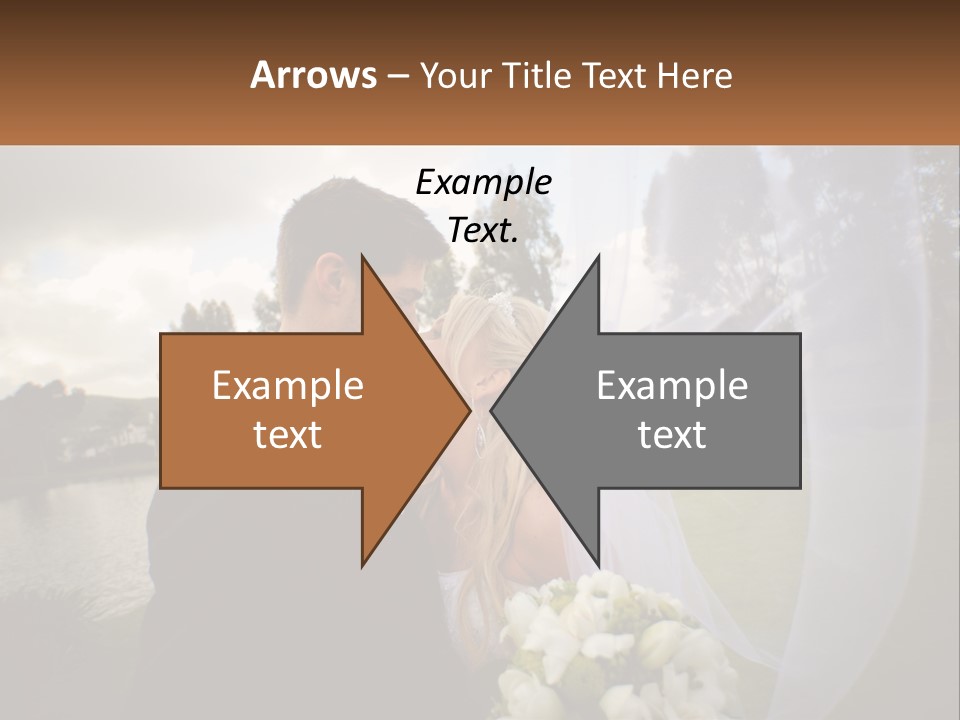 A Bride And Groom Kissing In Front Of A Lake PowerPoint Template