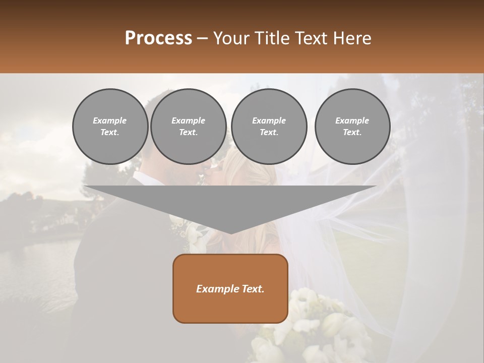 A Bride And Groom Kissing In Front Of A Lake PowerPoint Template