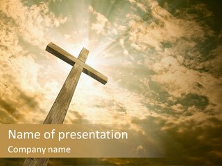 A Cross On A Cloudy Day Powerpoint Template PowerPoint Template