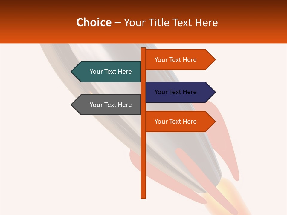 A Powerpoint Presentation With A Rocket Going Through It PowerPoint Template