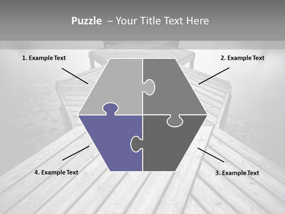 A Wooden Dock With Water And Clouds In The Background PowerPoint Template