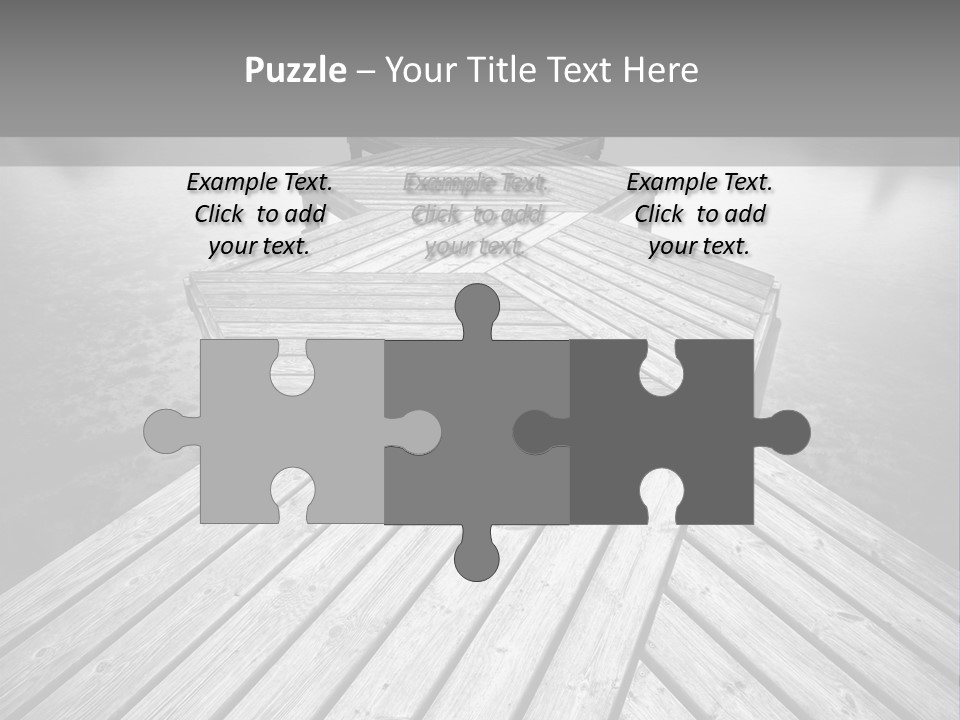 A Wooden Dock With Water And Clouds In The Background PowerPoint Template