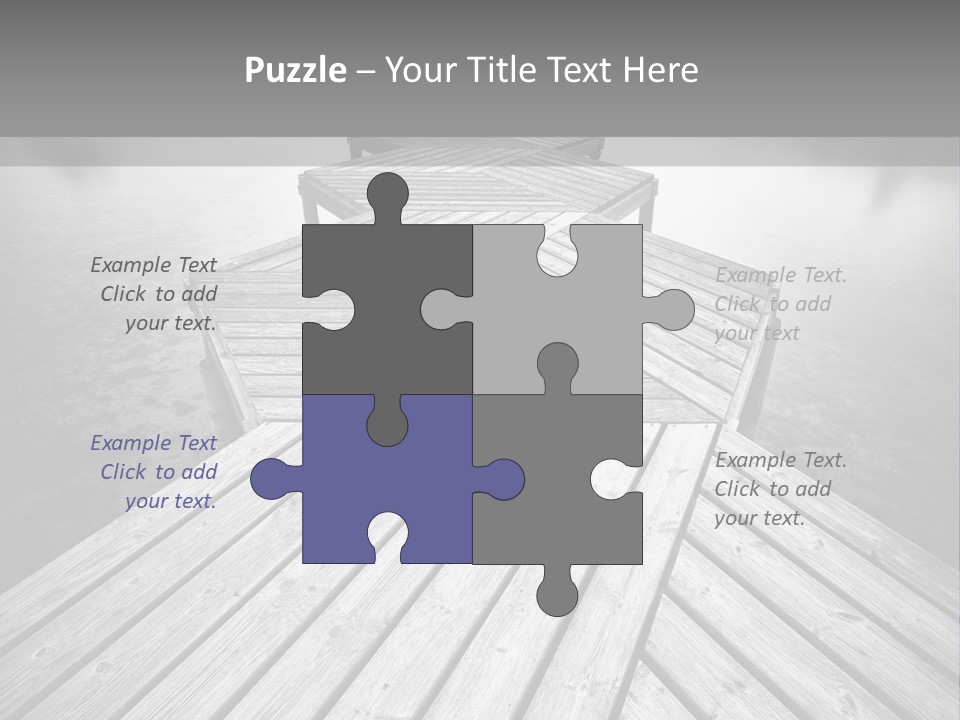 A Wooden Dock With Water And Clouds In The Background PowerPoint Template