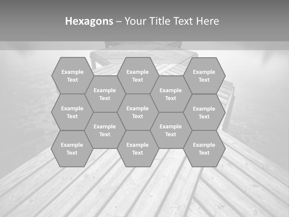 A Wooden Dock With Water And Clouds In The Background PowerPoint Template