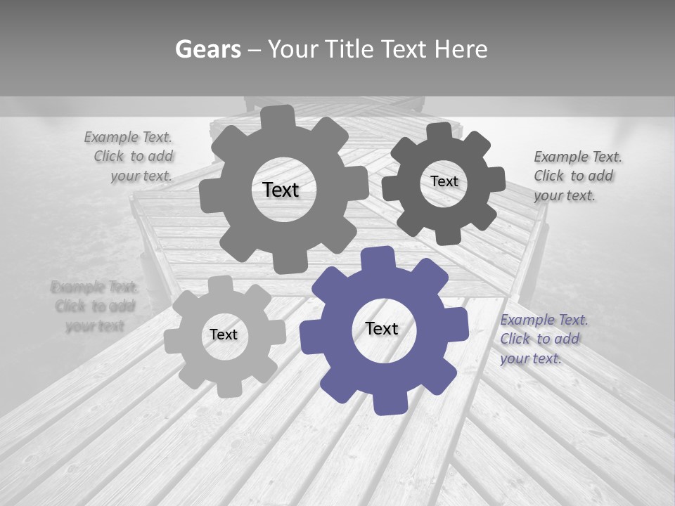 A Wooden Dock With Water And Clouds In The Background PowerPoint Template