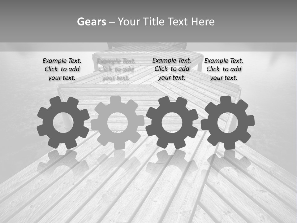 A Wooden Dock With Water And Clouds In The Background PowerPoint Template