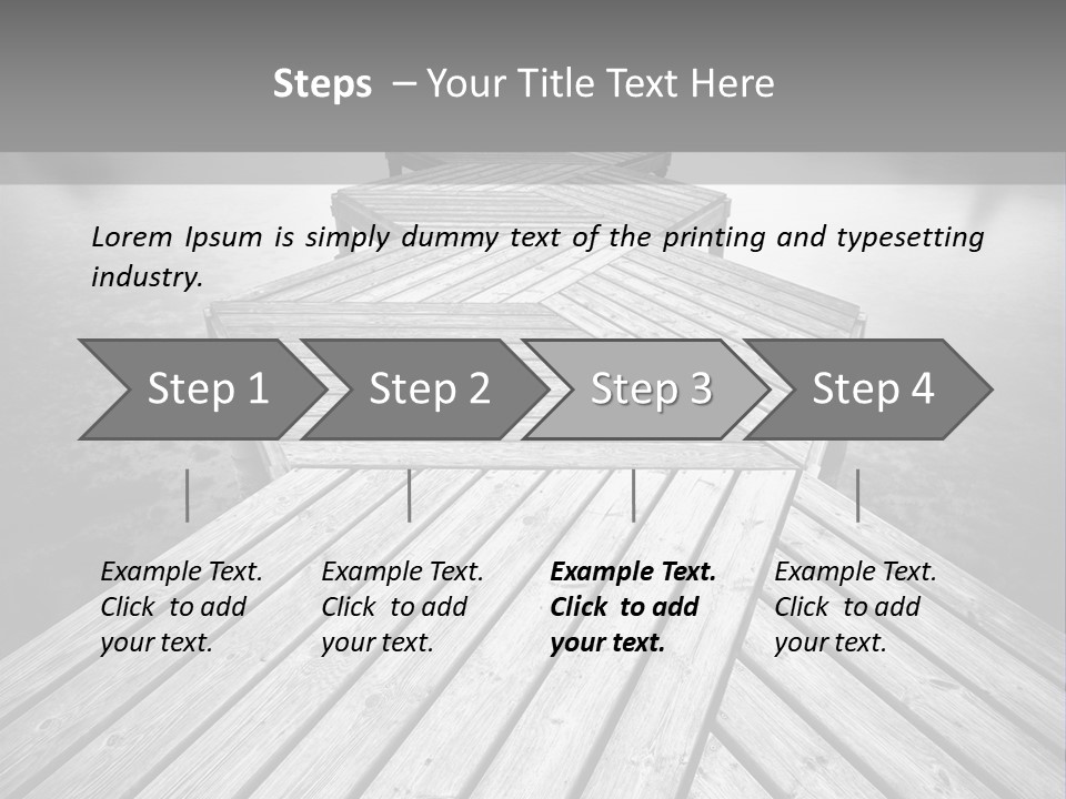 A Wooden Dock With Water And Clouds In The Background PowerPoint Template