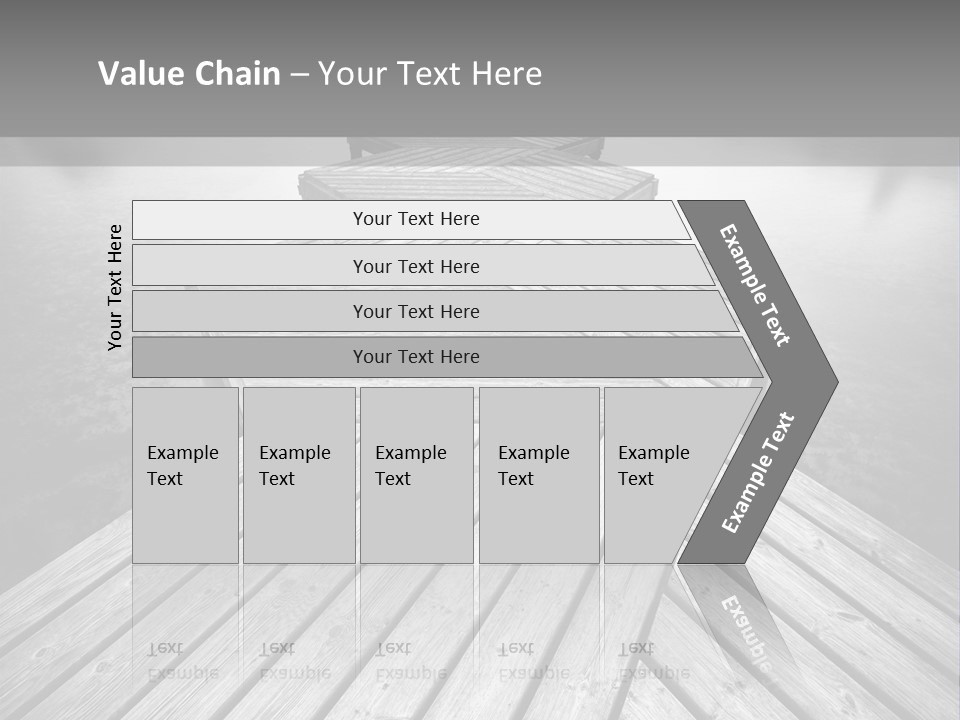 A Wooden Dock With Water And Clouds In The Background PowerPoint Template