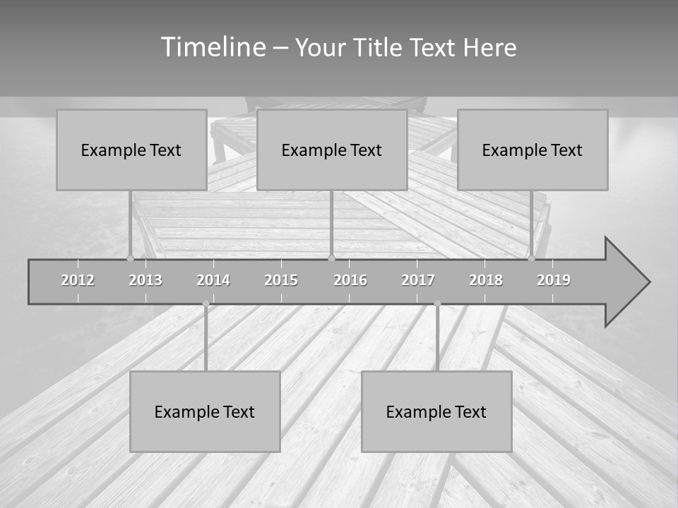 A Wooden Dock With Water And Clouds In The Background PowerPoint Template