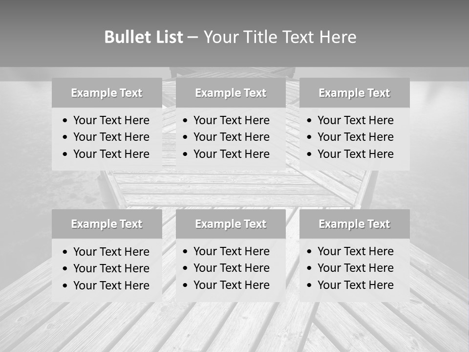 A Wooden Dock With Water And Clouds In The Background PowerPoint Template