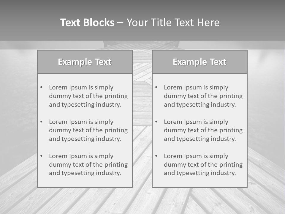 A Wooden Dock With Water And Clouds In The Background PowerPoint Template