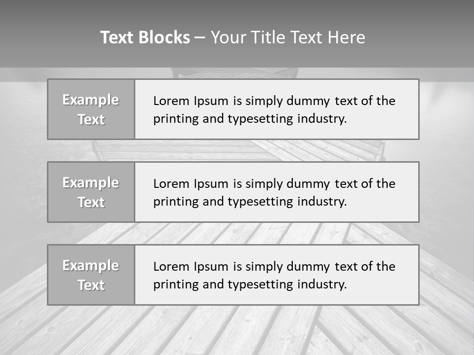 A Wooden Dock With Water And Clouds In The Background PowerPoint Template