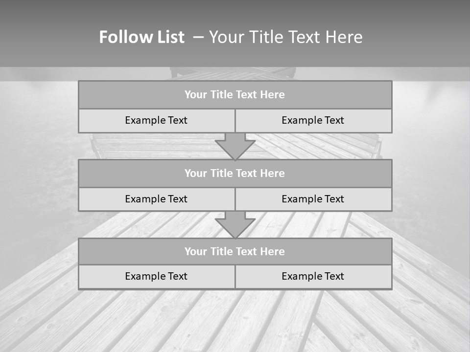 A Wooden Dock With Water And Clouds In The Background PowerPoint Template