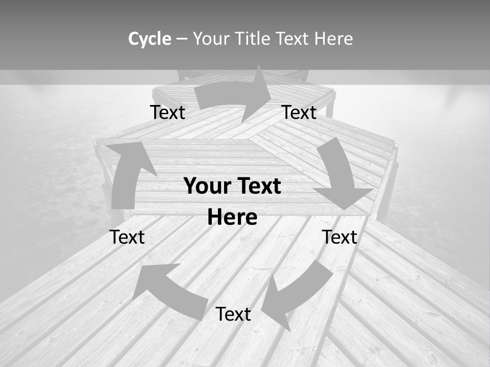 A Wooden Dock With Water And Clouds In The Background PowerPoint Template