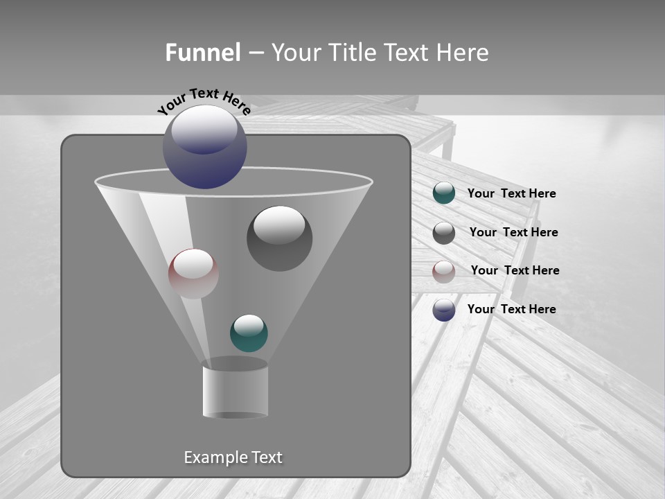 A Wooden Dock With Water And Clouds In The Background PowerPoint Template