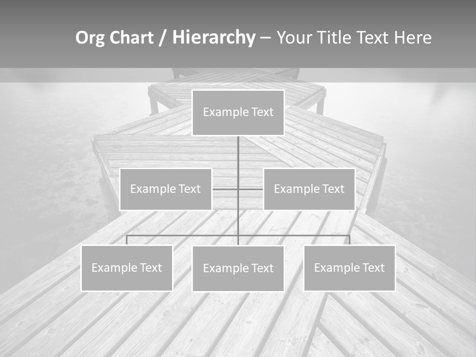 A Wooden Dock With Water And Clouds In The Background PowerPoint Template