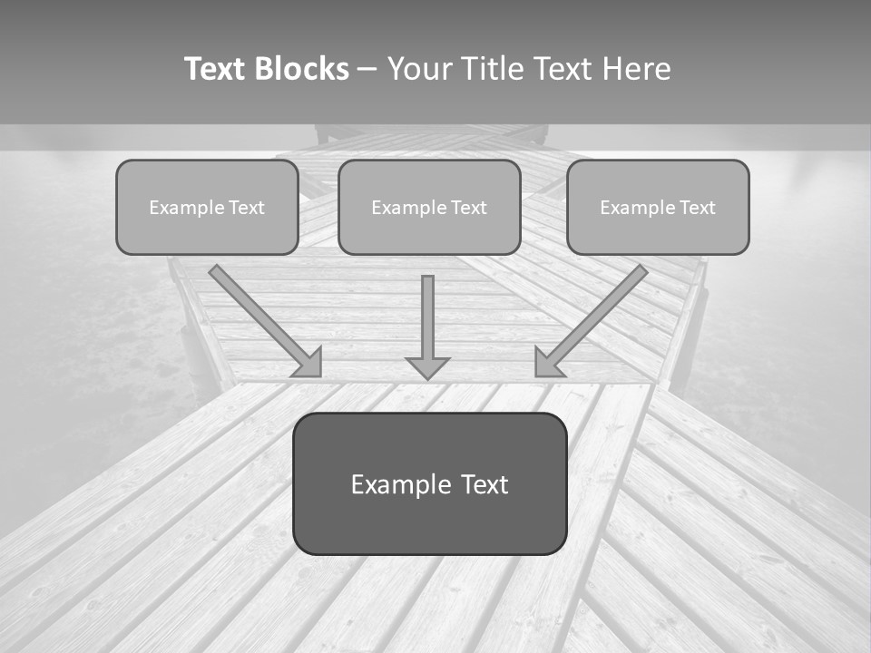 A Wooden Dock With Water And Clouds In The Background PowerPoint Template