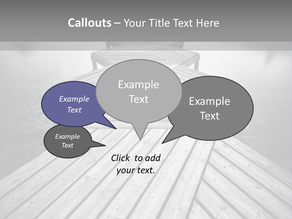 A Wooden Dock With Water And Clouds In The Background PowerPoint Template