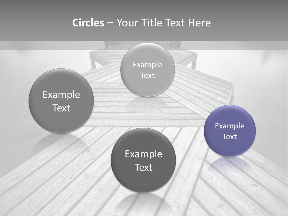 A Wooden Dock With Water And Clouds In The Background PowerPoint Template