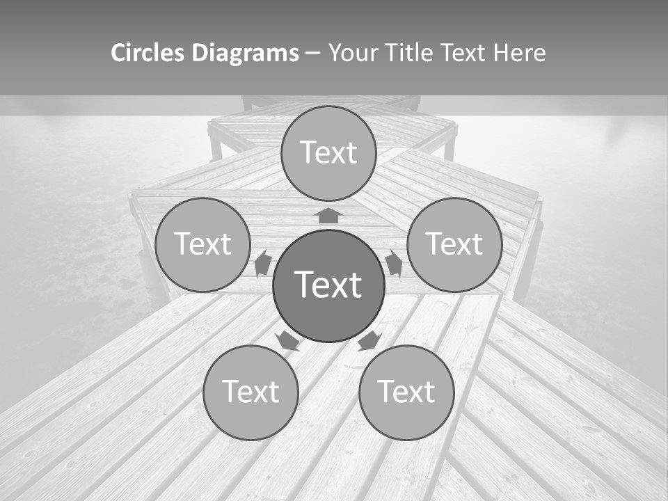 A Wooden Dock With Water And Clouds In The Background PowerPoint Template