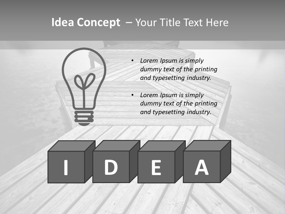 A Wooden Dock With Water And Clouds In The Background PowerPoint Template