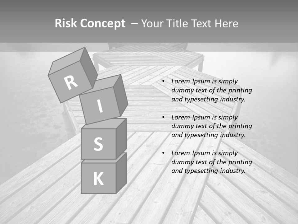 A Wooden Dock With Water And Clouds In The Background PowerPoint Template