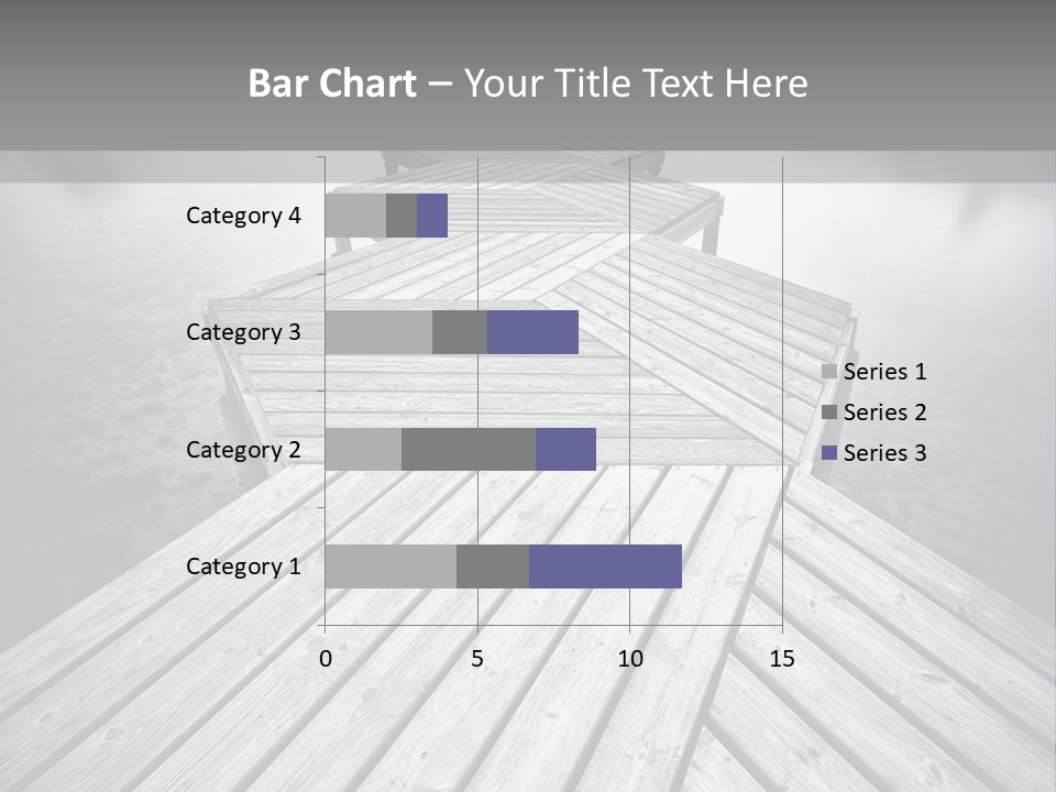A Wooden Dock With Water And Clouds In The Background PowerPoint Template