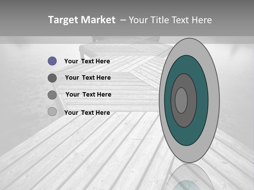 A Wooden Dock With Water And Clouds In The Background PowerPoint Template