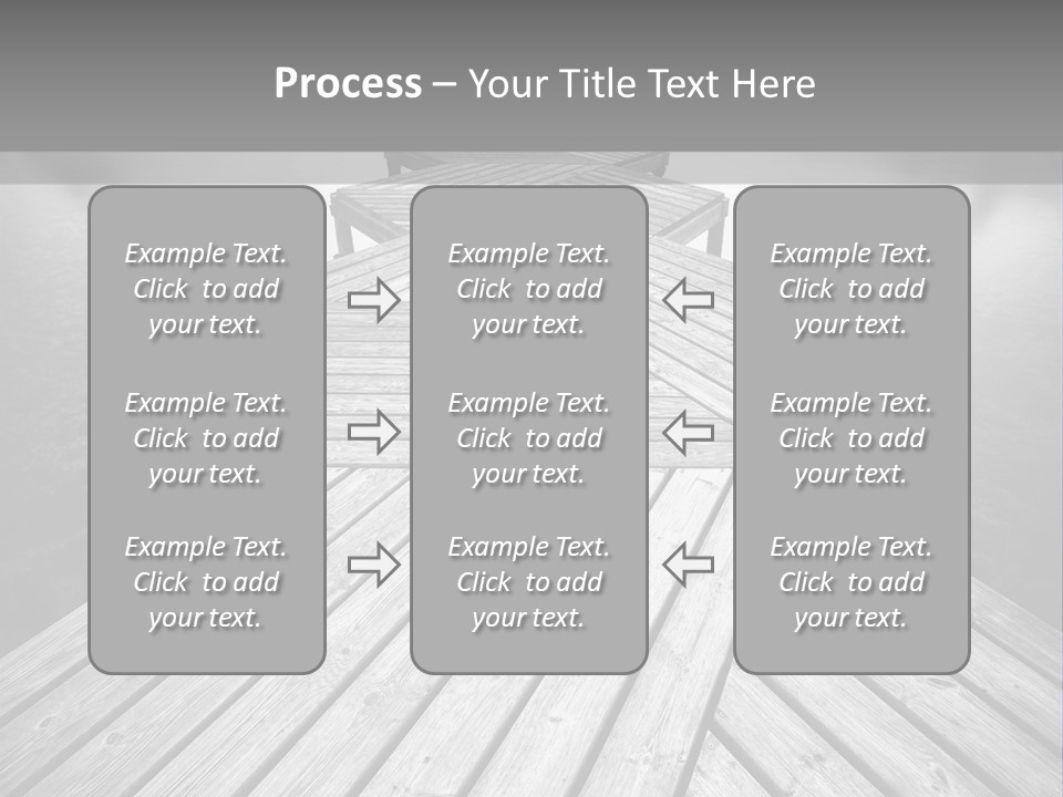A Wooden Dock With Water And Clouds In The Background PowerPoint Template