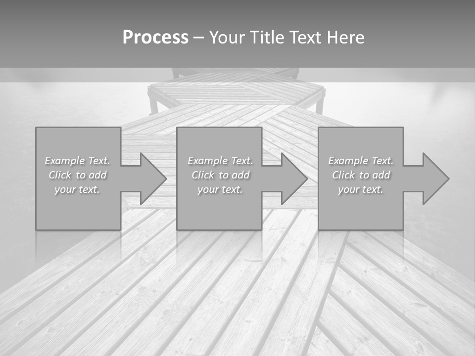 A Wooden Dock With Water And Clouds In The Background PowerPoint Template