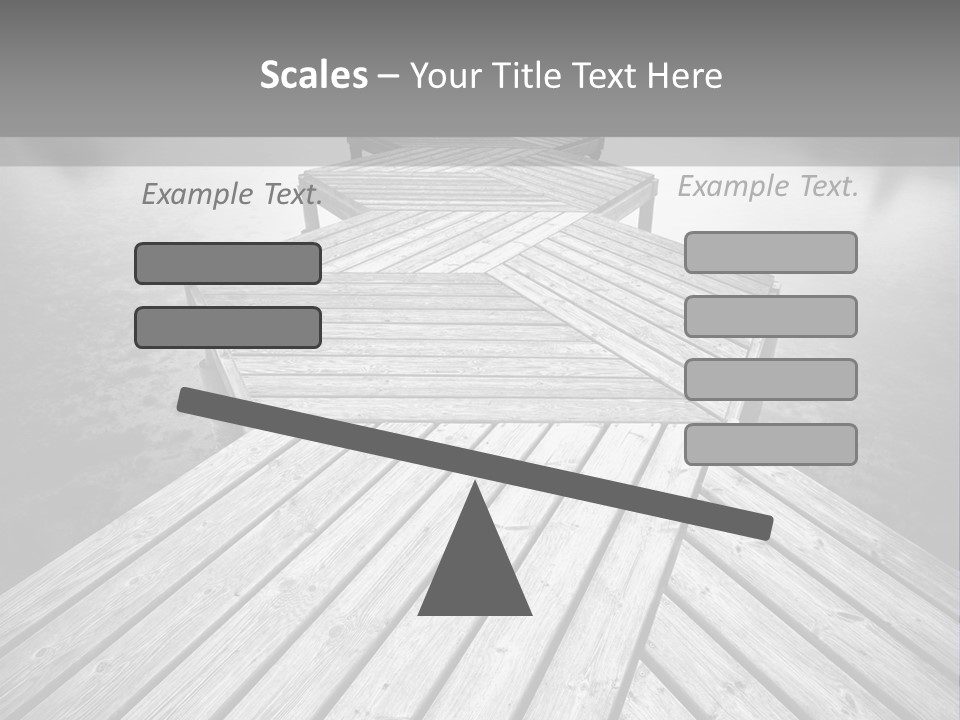 A Wooden Dock With Water And Clouds In The Background PowerPoint Template