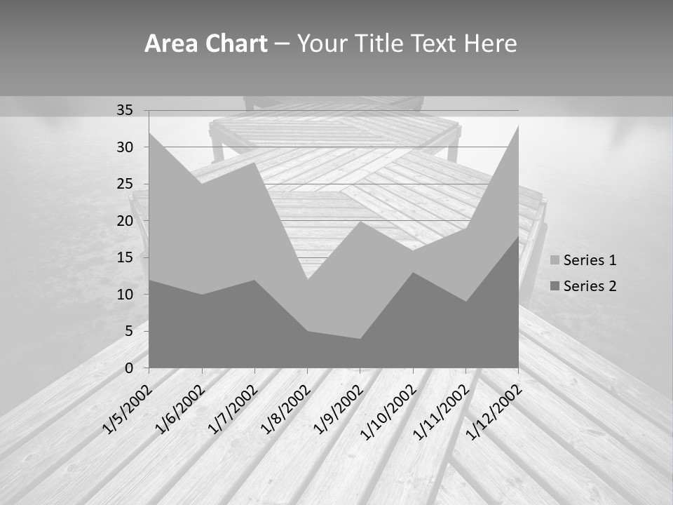 A Wooden Dock With Water And Clouds In The Background PowerPoint Template