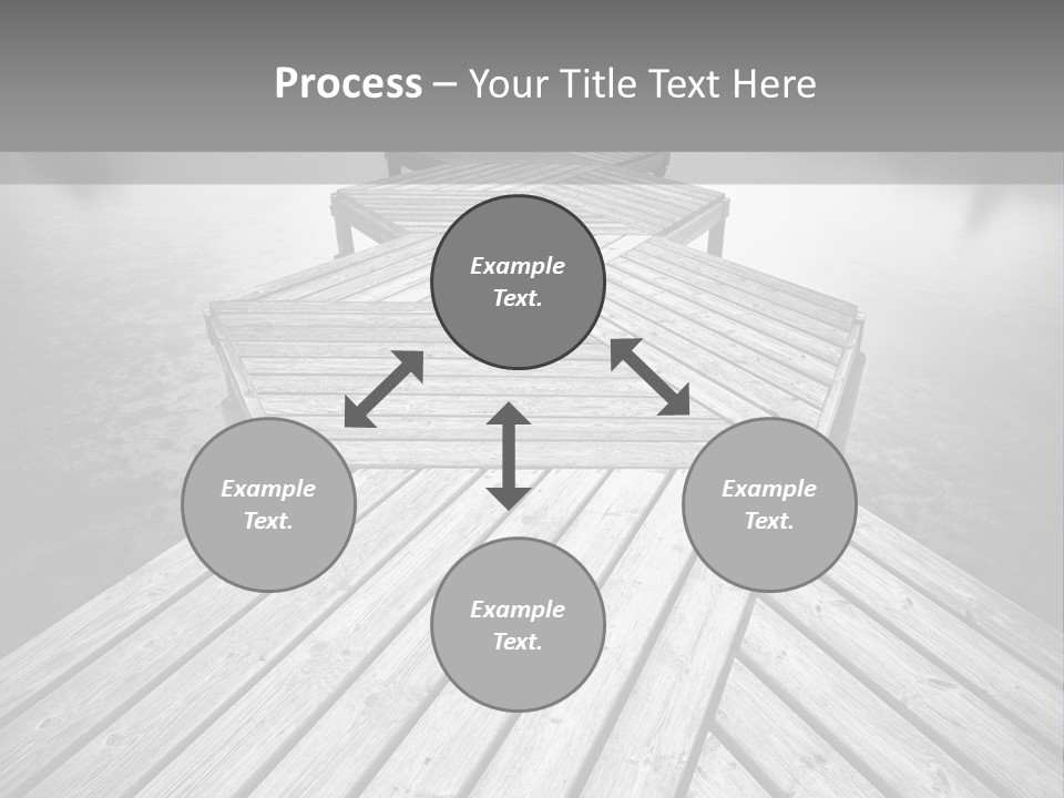 A Wooden Dock With Water And Clouds In The Background PowerPoint Template