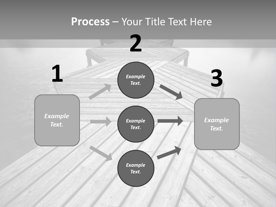 A Wooden Dock With Water And Clouds In The Background PowerPoint Template