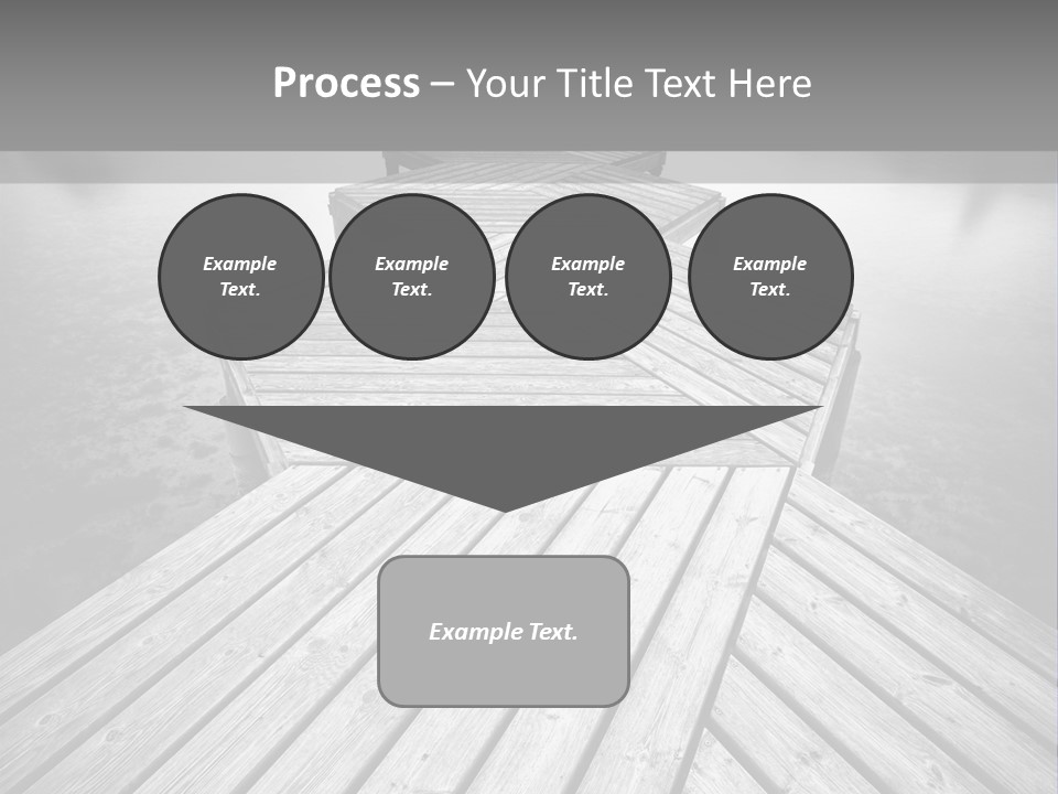 A Wooden Dock With Water And Clouds In The Background PowerPoint Template