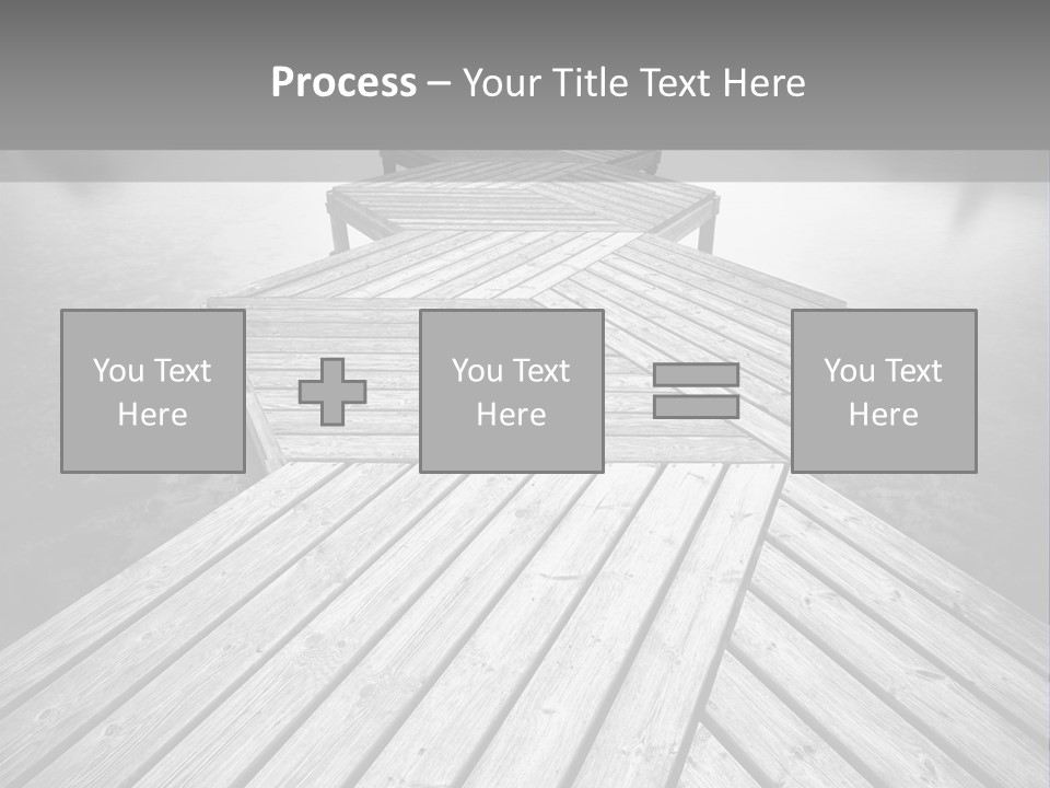 A Wooden Dock With Water And Clouds In The Background PowerPoint Template