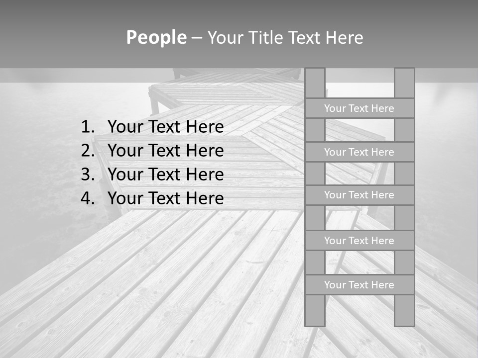 A Wooden Dock With Water And Clouds In The Background PowerPoint Template