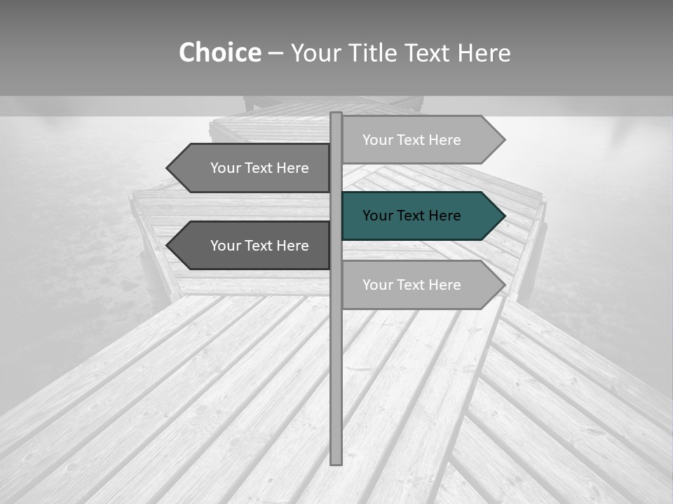 A Wooden Dock With Water And Clouds In The Background PowerPoint Template