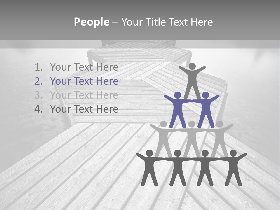 A Wooden Dock With Water And Clouds In The Background PowerPoint Template