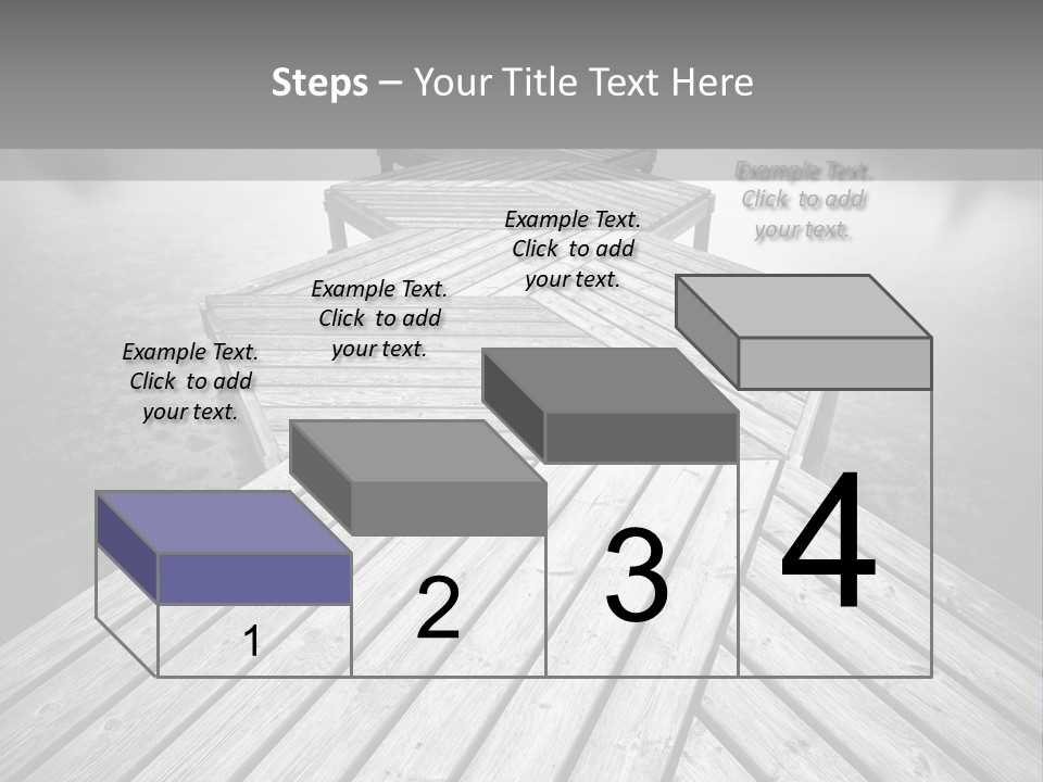 A Wooden Dock With Water And Clouds In The Background PowerPoint Template