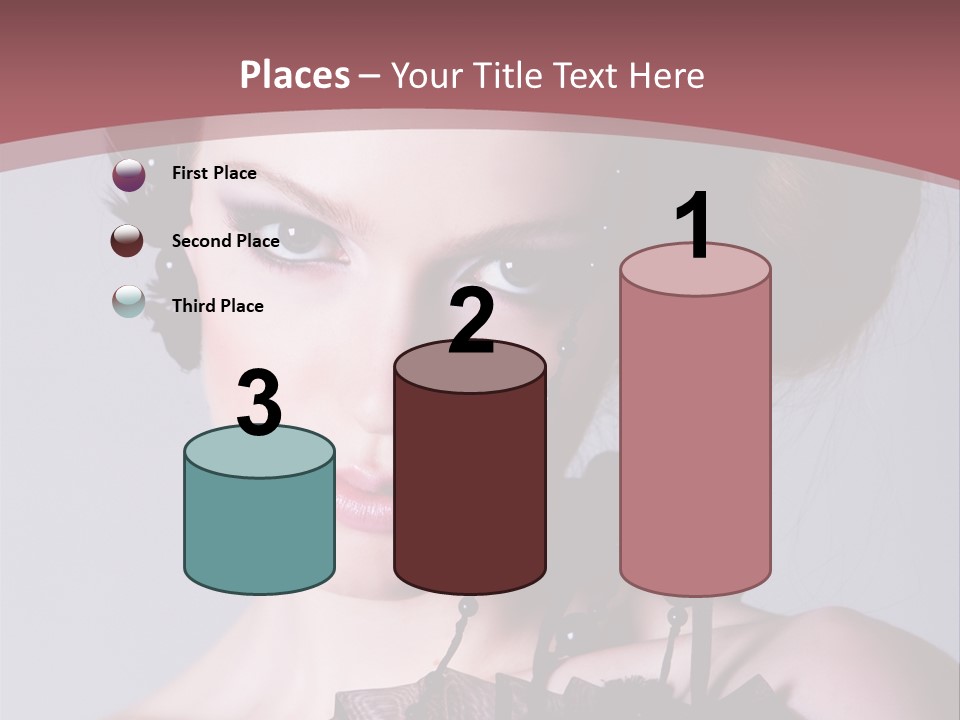 A Woman In A Black Dress With A Bow In Her Hair PowerPoint Template