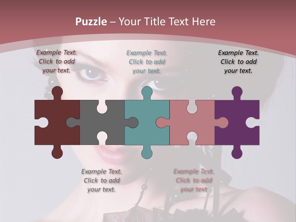 A Woman In A Black Dress With A Bow In Her Hair PowerPoint Template