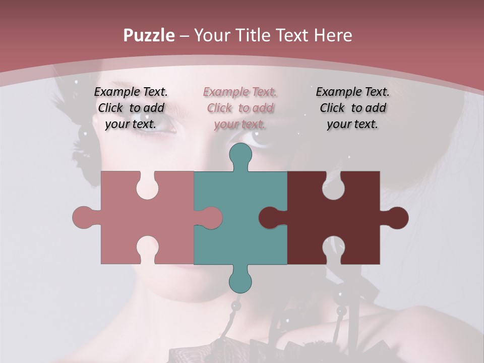 A Woman In A Black Dress With A Bow In Her Hair PowerPoint Template