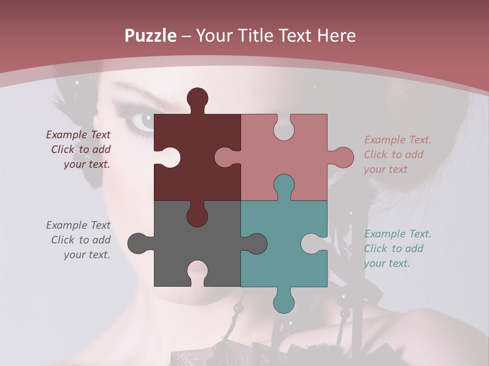 A Woman In A Black Dress With A Bow In Her Hair PowerPoint Template