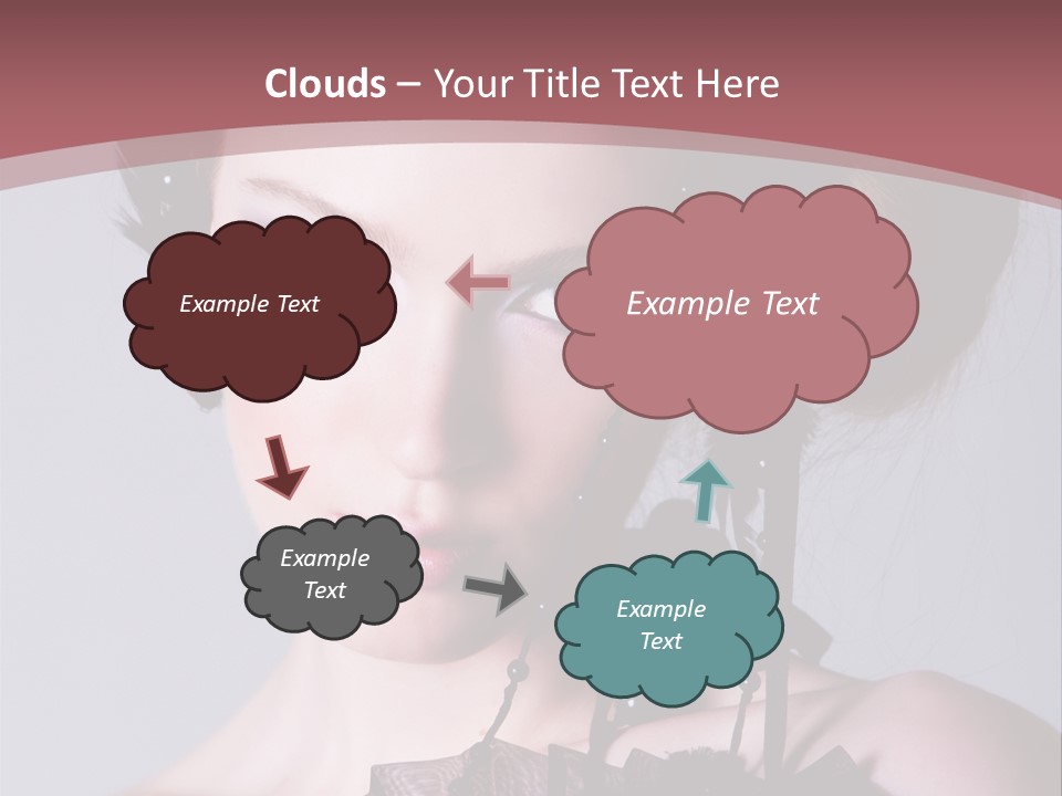 A Woman In A Black Dress With A Bow In Her Hair PowerPoint Template