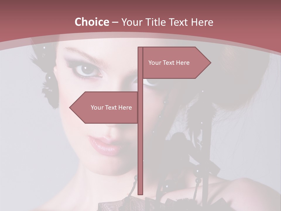 A Woman In A Black Dress With A Bow In Her Hair PowerPoint Template