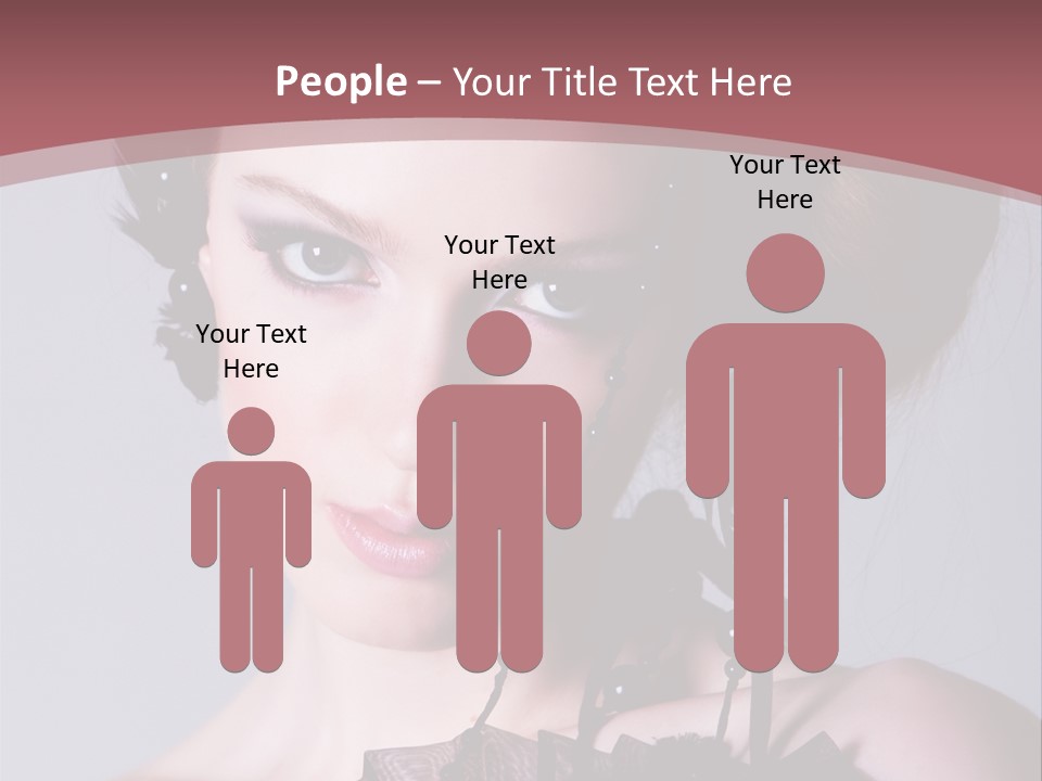 A Woman In A Black Dress With A Bow In Her Hair PowerPoint Template