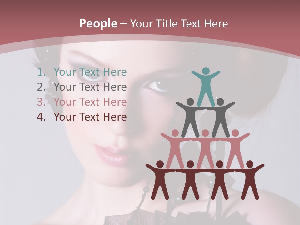 A Woman In A Black Dress With A Bow In Her Hair PowerPoint Template