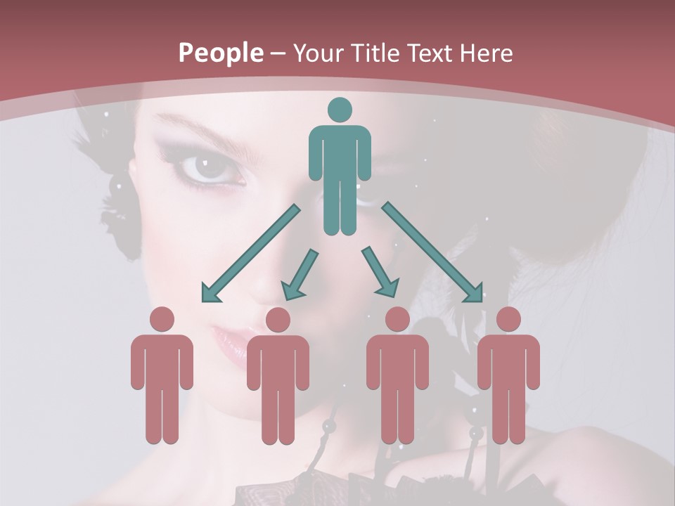 A Woman In A Black Dress With A Bow In Her Hair PowerPoint Template